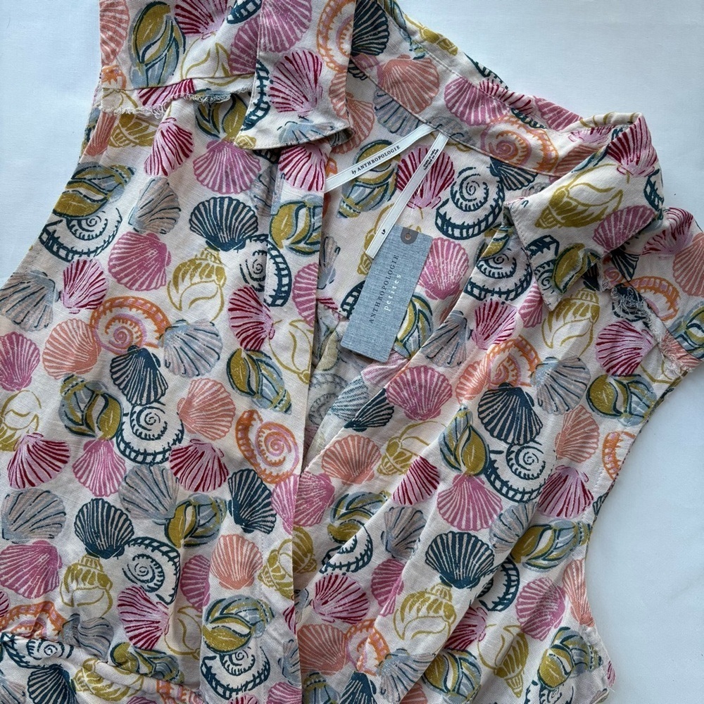 NWT Anthropologie Linen Blend Sleeveless Dress Size LP